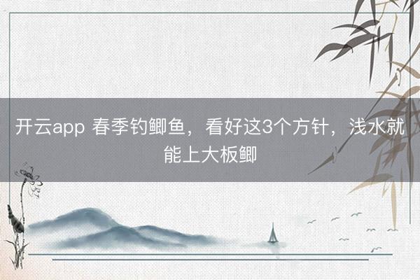 开云app 春季钓鲫鱼,看好这3个方针,浅水就能上大板鲫