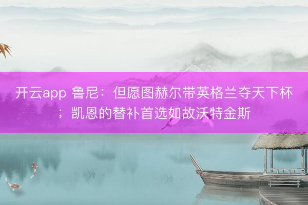 开云app 鲁尼：但愿图赫尔带英格兰夺天下杯；凯恩的替补首选如故沃特金斯