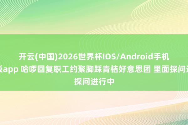 开云(中国)2026世界杯IOS/Android手机通用版app 哈啰回复职工约聚脚踩青桔好意思团 里面探问进行中
