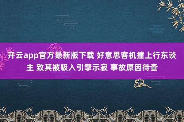 开云app官方最新版下载 好意思客机撞上行东谈主 致其被吸入引擎示寂 事故原因待查