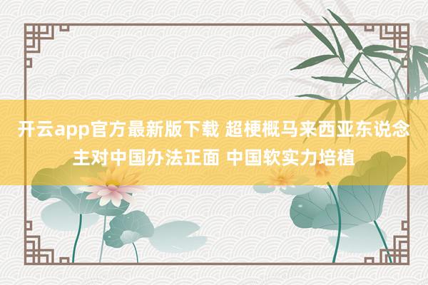 开云app官方最新版下载 超梗概马来西亚东说念主对中国办法正面 中国软实力培植