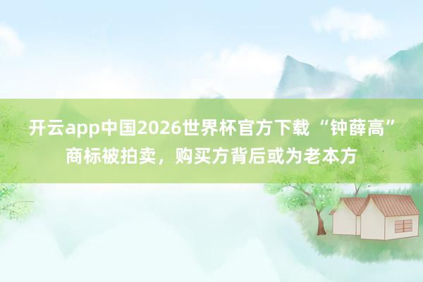 开云app中国2026世界杯官方下载 “钟薛高”商标被拍卖，购买方背后或为老本方
