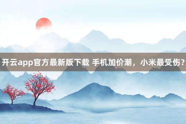 开云app官方最新版下载 手机加价潮，小米最受伤？