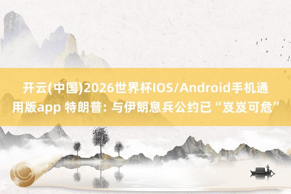 开云(中国)2026世界杯IOS/Android手机通用版app 特朗普: 与伊朗息兵公约已“岌岌可危”
