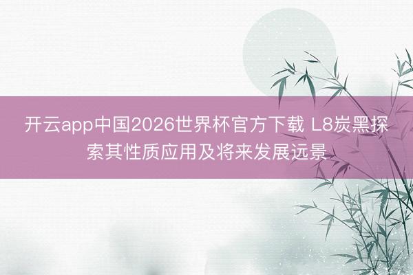 开云app中国2026世界杯官方下载 L8炭黑探索其性质应用及将来发展远景