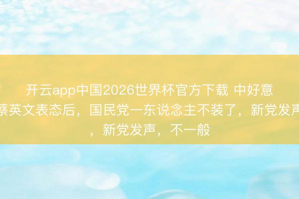 开云app中国2026世界杯官方下载 中好意思峰会，蔡英文表态后，国民党一东说念主不装了，新党发声，不一般