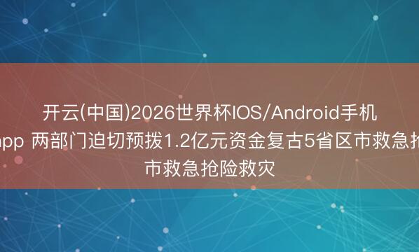 开云(中国)2026世界杯IOS/Android手机通用版app 两部门迫切预拨1.2亿元资金复古5省区市救急抢险救灾