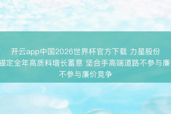 开云app中国2026世界杯官方下载 力星股份施波: 锚定全年高质料增长蓄意 坚合手高端道路不参与廉价竞争