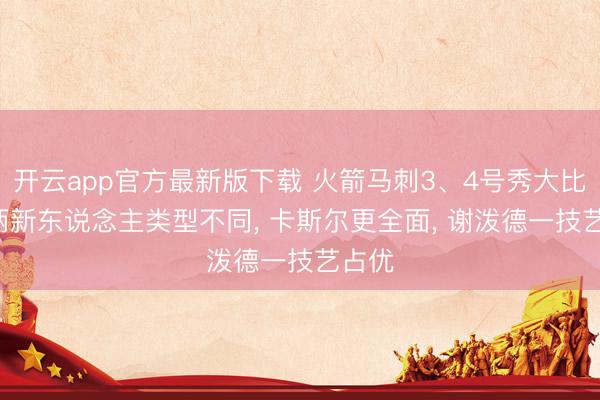 开云app官方最新版下载 火箭马刺3、4号秀大比拼! 两新东说念主类型不同， 卡斯尔更全面， 谢泼德一技艺占优