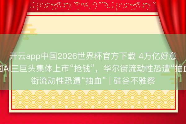 开云app中国2026世界杯官方下载 4万亿好意思元！ 好意思国AI三巨头集体上市“抢钱”，华尔街流动性恐遭“抽血” | 硅谷不雅察
