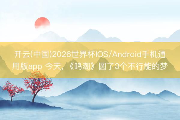 开云(中国)2026世界杯IOS/Android手机通用版app 今天， 《鸣潮》圆了3个不行能的梦