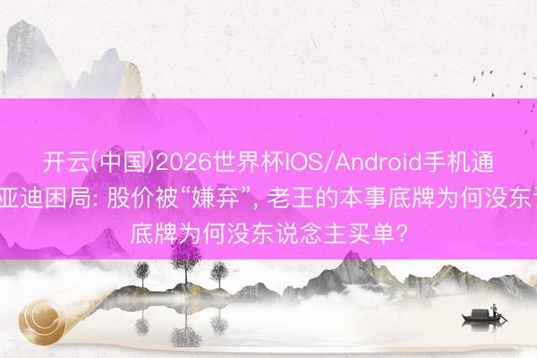 开云(中国)2026世界杯IOS/Android手机通用版app 比亚迪困局: 股价被“嫌弃”, 老王的本事底牌为何没东说念主买单?