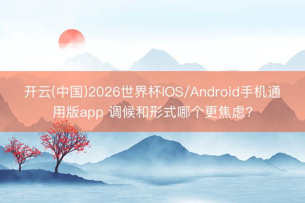 开云(中国)2026世界杯IOS/Android手机通用版app 调候和形式哪个更焦虑?
