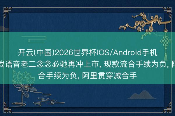 开云(中国)2026世界杯IOS/Android手机通用版app 车载语音老二念念必驰再冲上市, 现款流合手续为负, 阿里贯穿减合手